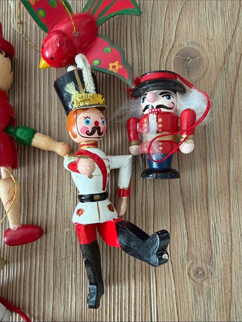 Vintage Wood Christmas Ornament Bundle Lot of 12